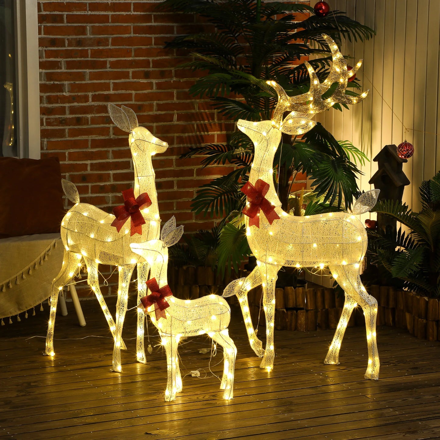 Outside Light up Christmas Deer Family Set