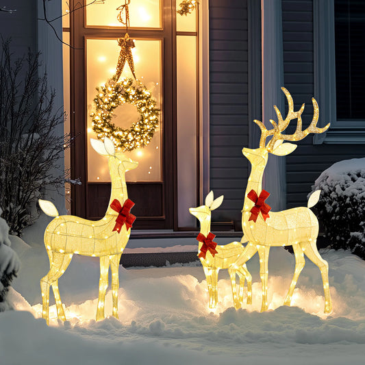 Outside Light up Christmas Deer Family Set