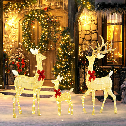 Outside Light up Christmas Deer Family Set