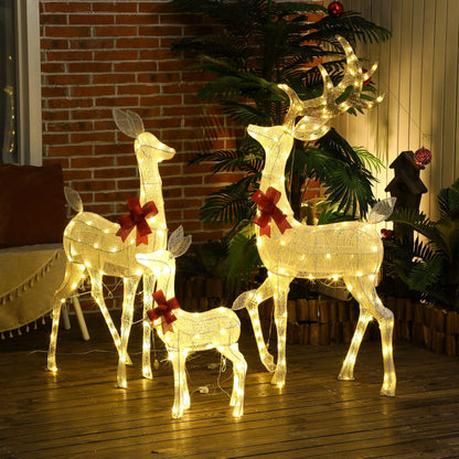 Outside Light up Christmas Deer Family Set