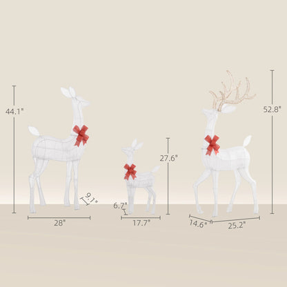 Outside Light up Christmas Deer Family Set