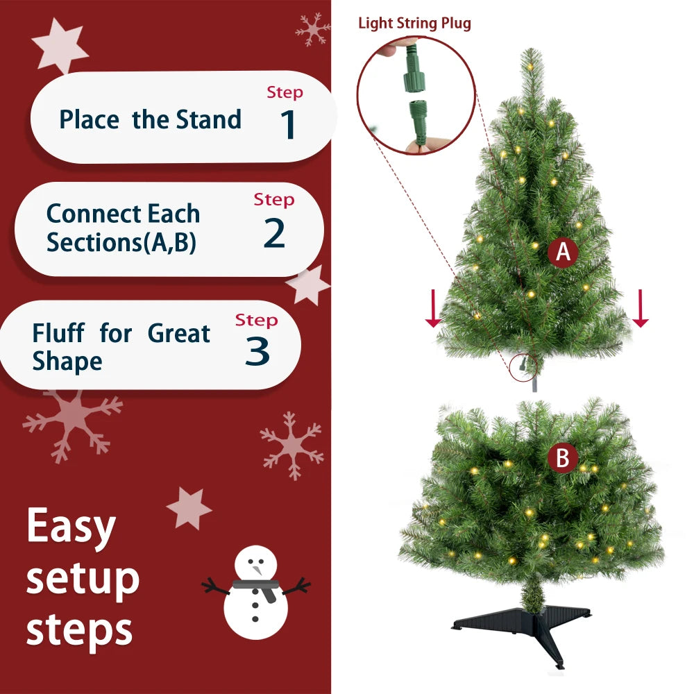 4ft Prelit Christmas Tree, Norwood Spruce,