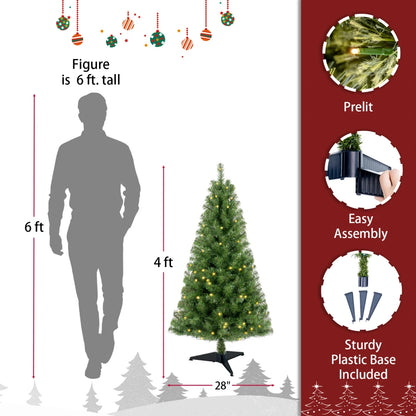 4ft Prelit Christmas Tree, Norwood Spruce,